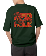 Red Hulk Design Oversized T-shirts