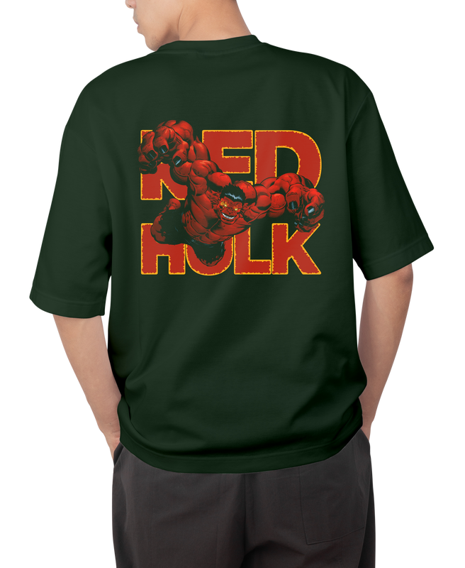 Red Hulk Design Oversized T-shirts