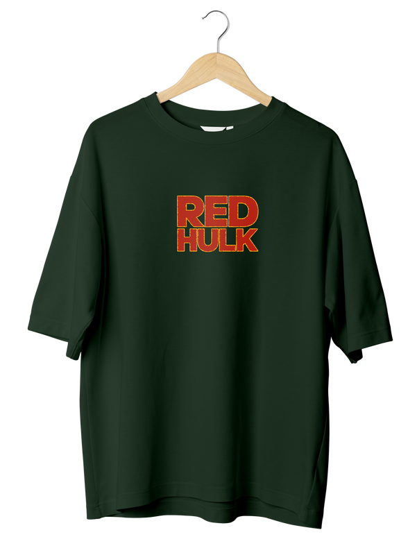 Red Hulk Design Oversized T-shirts