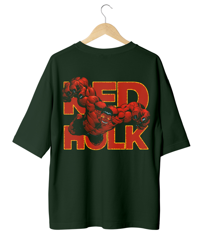 Red Hulk Design Oversized T-shirts