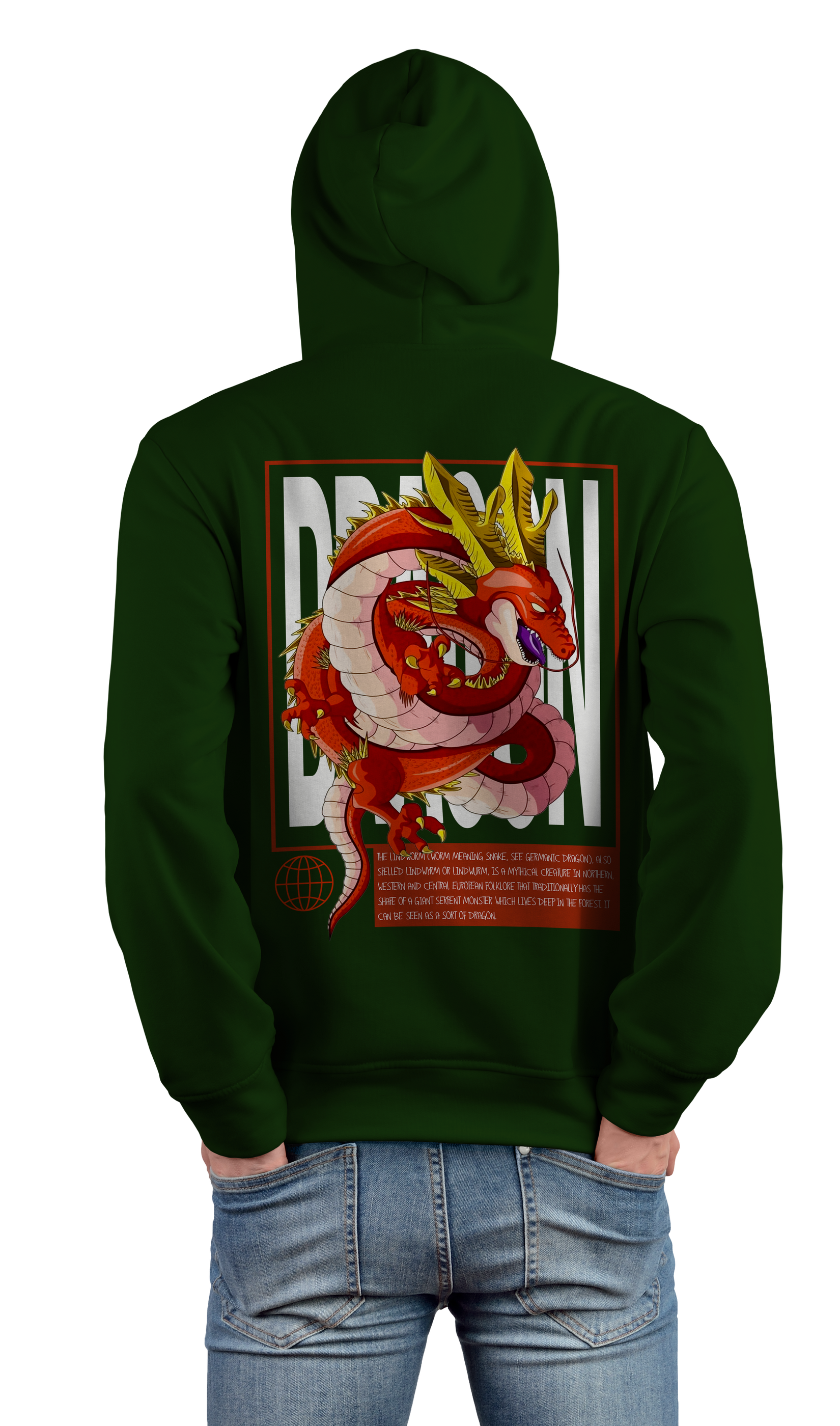 LINDWORM DRAGON Design 450gsm Premium Hoodie