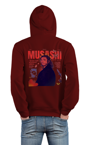 Miyamoto Musashi Design Maroon 450gsm premium Hoodie