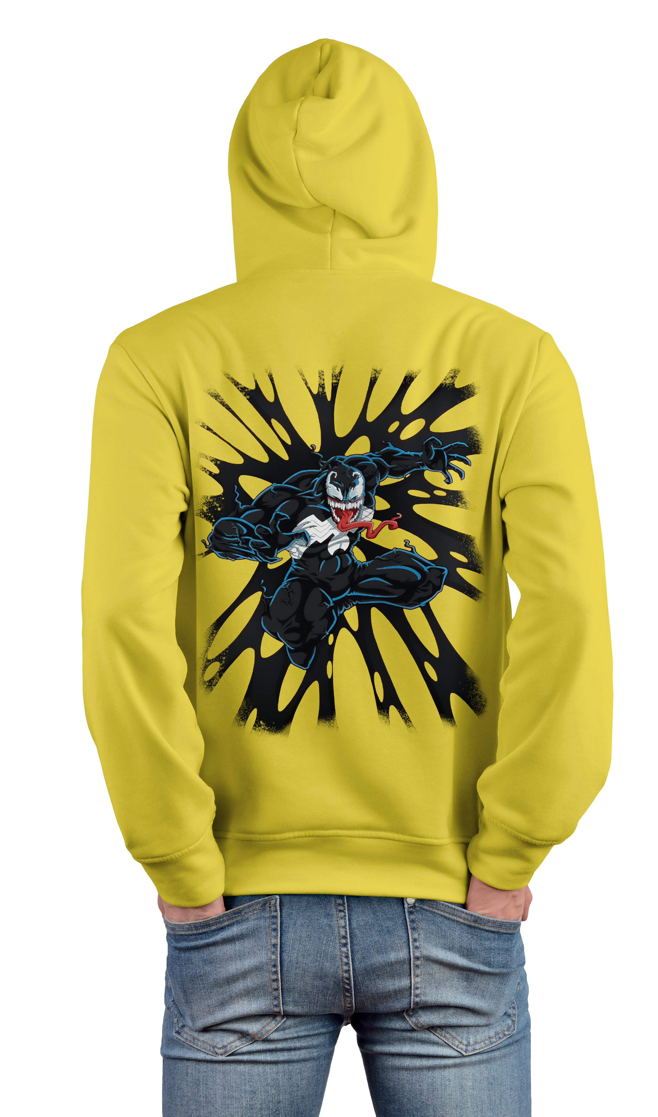 Marvels Venom Design Yellow 450gsm Premium Hoodie