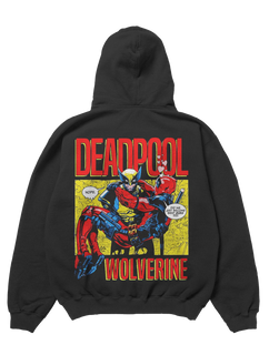 Deadpool and Wolverine Design Black 450gsm Premium Hoodie
