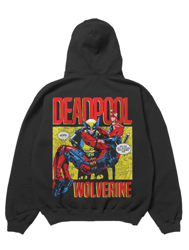 Deadpool and Wolverine Design Black 450gsm Premium Hoodie