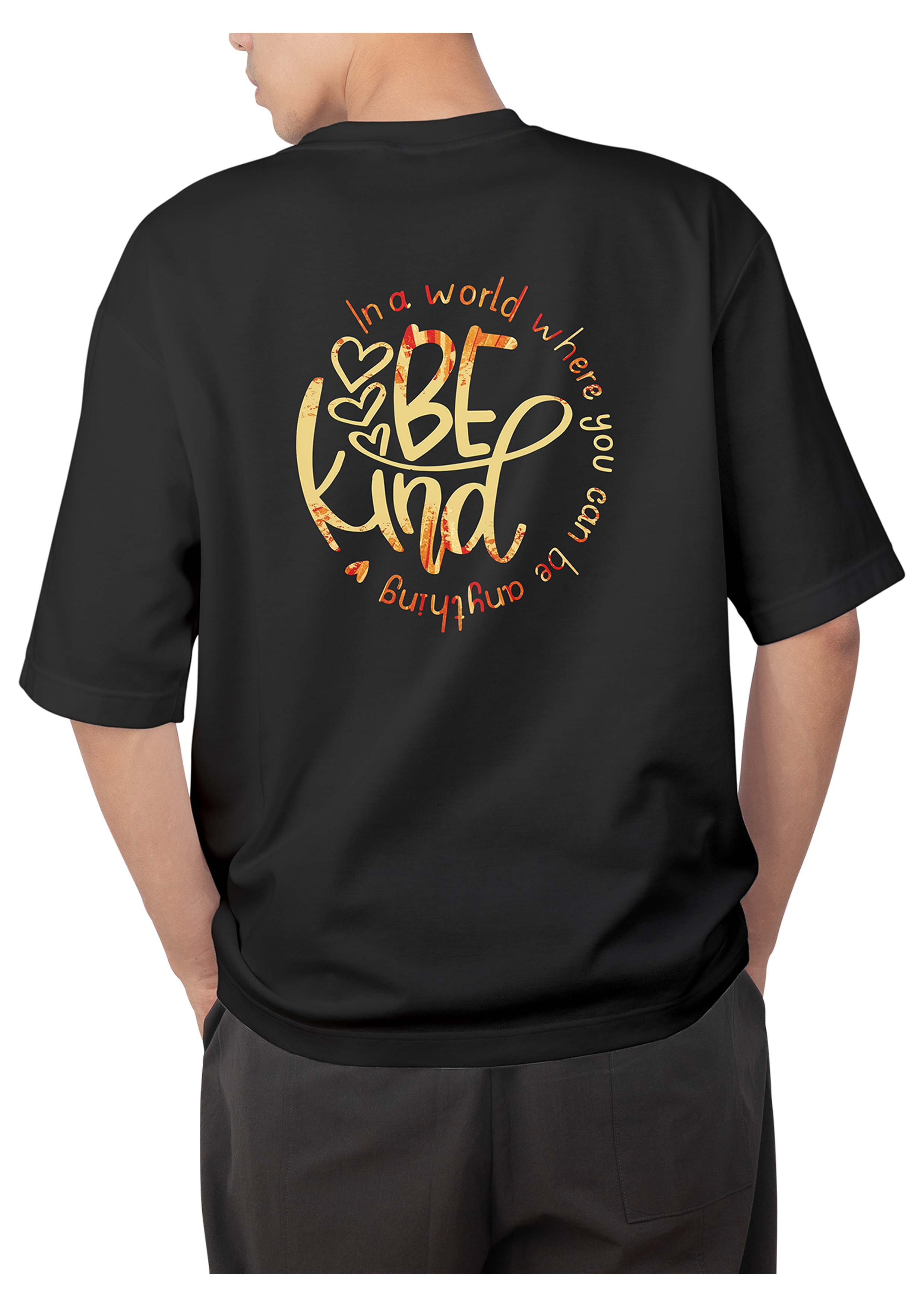 Be Kind Design Black oversized T-Shirt