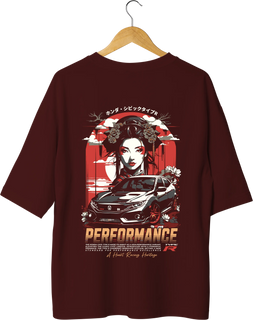 Performance Type R Design Maroon Oversized T-shirt