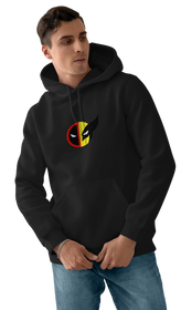 Deadpool and Wolverine Design Black 450gsm Premium Hoodie