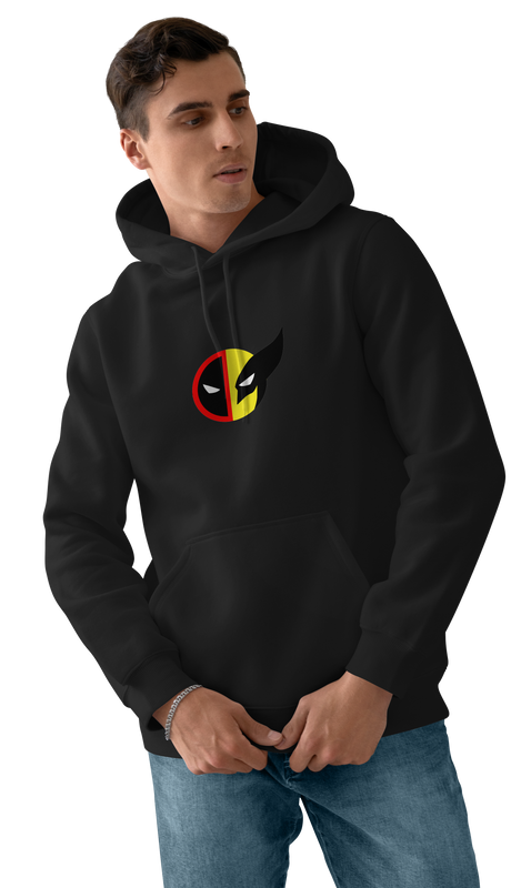 Deadpool and Wolverine Design Black 450gsm Premium Hoodie