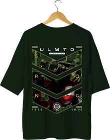ULMTD Explorer Design Olive Green Oversized T-shirt