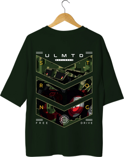 ULMTD Explorer Design Olive Green Oversized T-shirt
