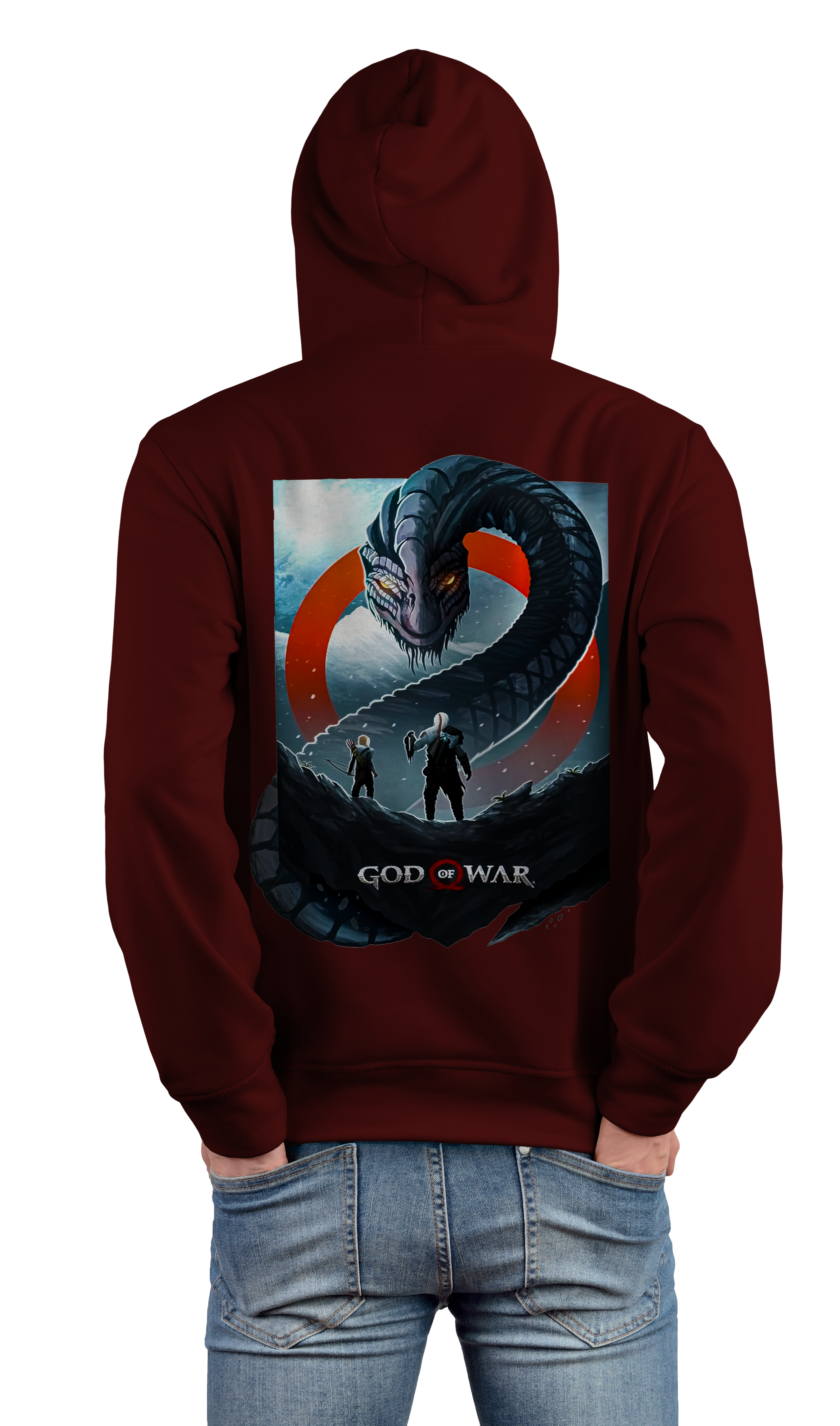 God of War Design Maroon 450gsm Premium Hoodie