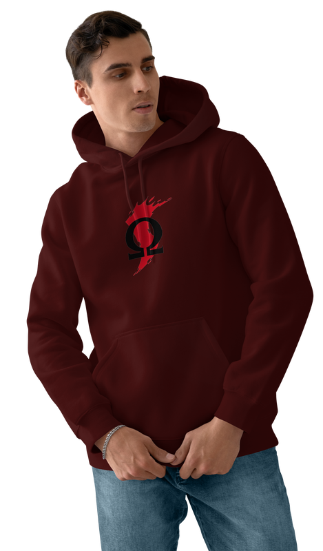 God of War Design Maroon 450gsm Premium Hoodie