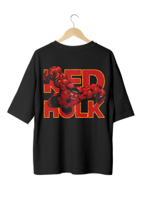 Red Hulk Design Oversized T-shirts