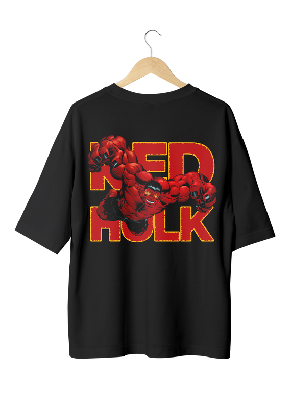 Red Hulk Design Oversized T-shirts