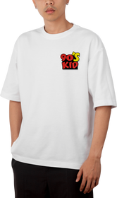 Capitan Caveman Design White Oversized T-Shirt