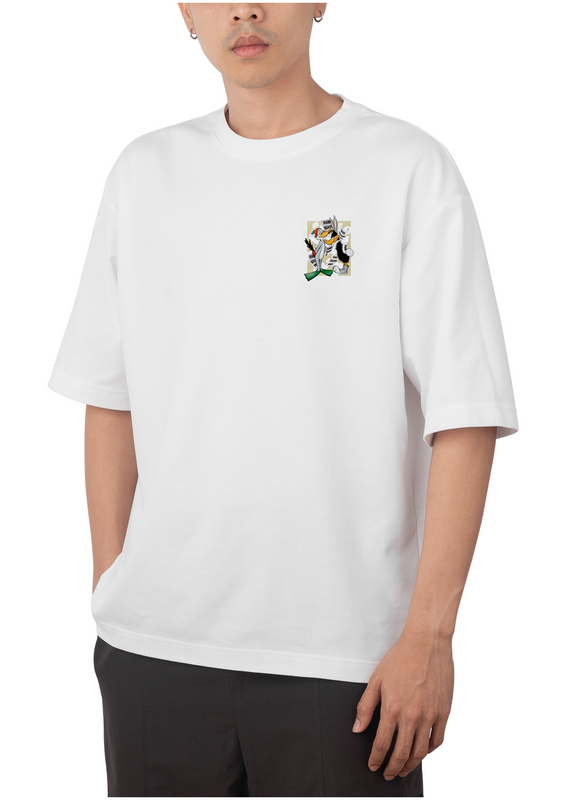 Duck! Rabbit, Duck! Design White Oversized T-shirt