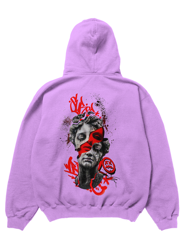 Roman Statue Design Lavender Color 450gsm Premium Hoodie