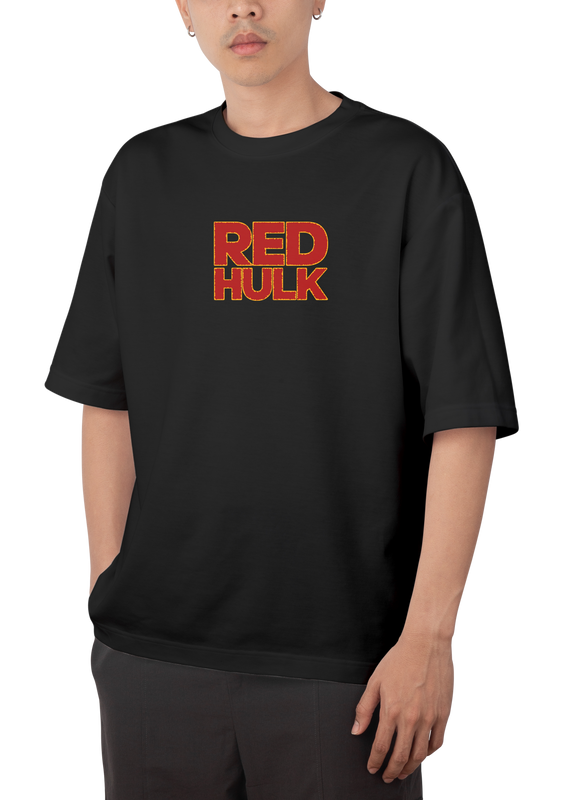 Red Hulk Design Oversized T-shirts