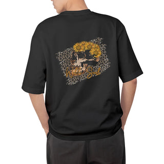 Wild Soul Skull Design Black Oversized T-shirt