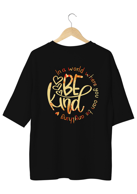 Be Kind Design Black oversized T-Shirt