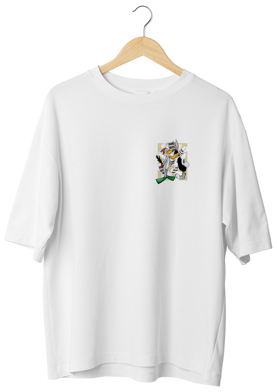 Duck! Rabbit, Duck! Design White Oversized T-shirt