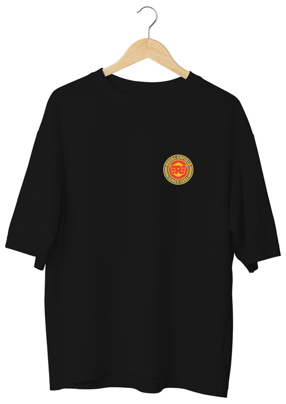 RE Bullet 350 Design Black Oversized T-Shirt