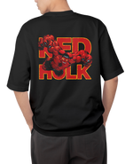 Red Hulk Design Oversized T-shirts