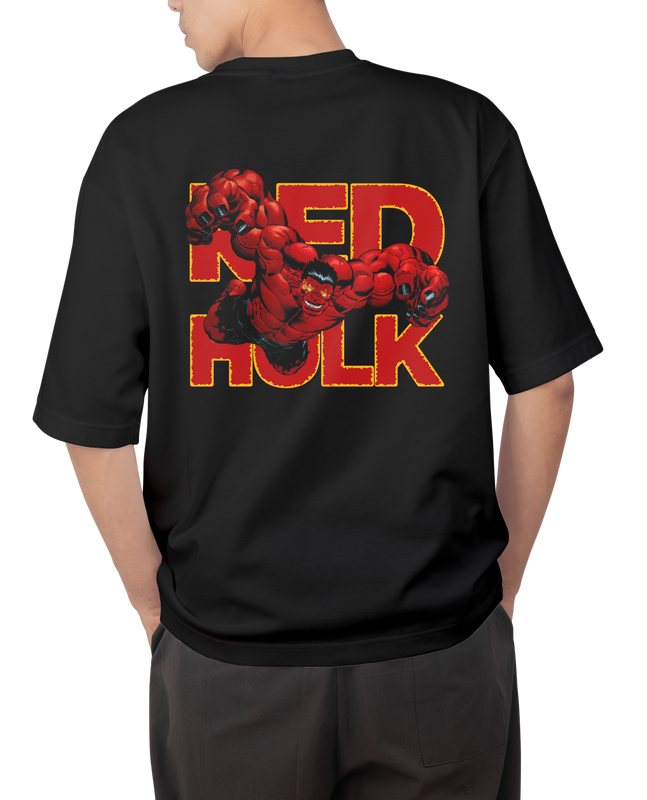 Red Hulk Design Oversized T-shirts