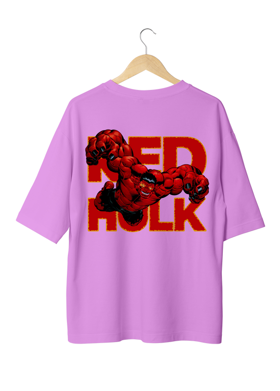 Red Hulk Design Oversized T-shirts