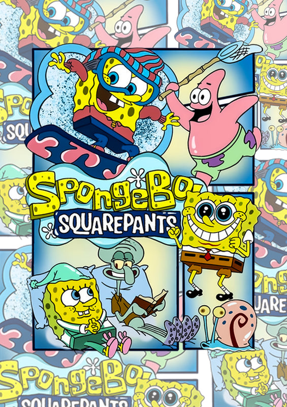 Spongebob Design Oversized Maroon T-shirts