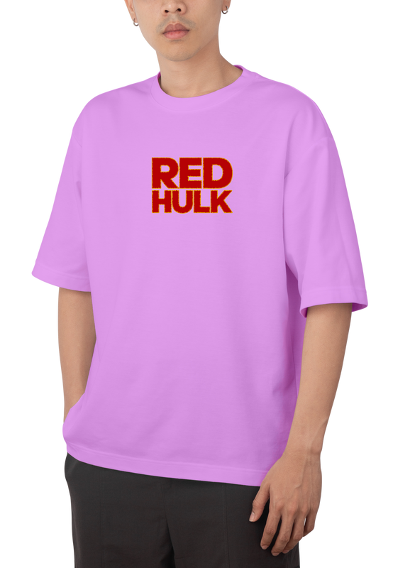 Red Hulk Design Oversized T-shirts