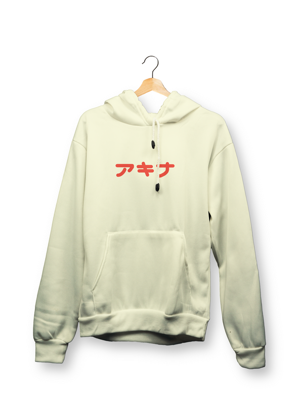 Wanted Anime Girl Design Beige Color Pullover 450gsm Premium Hoodie