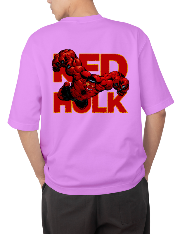 Red Hulk Design Oversized T-shirts