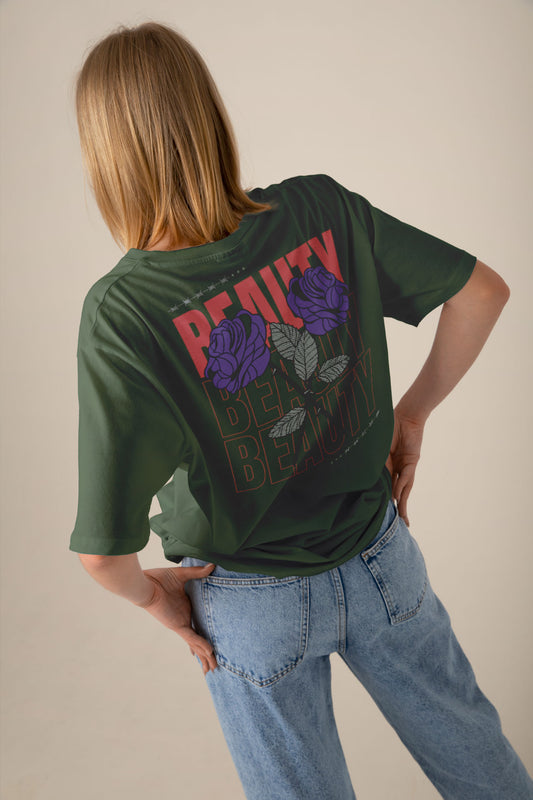 Beauty Design Olive Green T-shirt