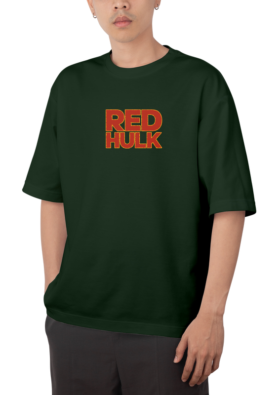 Red Hulk Design Oversized T-shirts