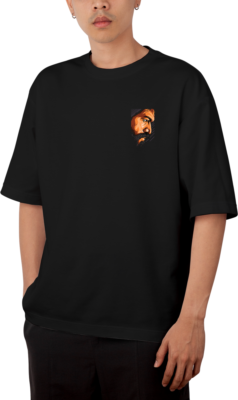 Powerful People make Powerful Places Qoute Design Black Oversized T-shirt