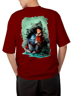 RADHE KRISHNA Design UNISEX OVERSIZED T-SHIRT